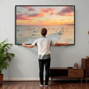 Sunset Beach Wall Art Canvas Print – Soft Coastal by MyGreatCanvas | Canvas Wall Art Prints | Photo Prints & Wall Decor