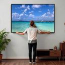 Caribbean Ocean Pier Seascape Wall Art Canvas Print, by MyGreatCanvas | Canvas Wall Art Prints | Photo Prints & Wall Decor