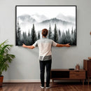 Misty Pine Forest Mountain Landscape Wall Art Canvas Print by MyGreatCanvas | Canvas Wall Art Prints | Photo Prints & Wall Decor