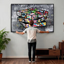 Graffiti Cube Abstract Street Art Wall Art Canvas Print by MyGreatCanvas | Canvas Wall Art Prints | Photo Prints & Wall Decor