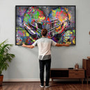 Graffiti Football Helmets Wall Art Canvas Print, Urban by MyGreatCanvas | Canvas Wall Art Prints | Photo Prints & Wall Decor