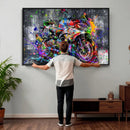 Graffiti Motorcycle Wall Art Canvas Print, Urban Street Art by MyGreatCanvas | Canvas Wall Art Prints | Photo Prints & Wall Decor