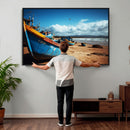 Fishing Boats Wall Art Canvas Print, Coastal Boat Beach by MyGreatCanvas | Canvas Wall Art Prints | Photo Prints & Wall Decor