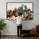 Wood Style Mountain Wall Art Canvas Print, Layered Wood by MyGreatCanvas | Canvas Wall Art Prints | Photo Prints & Wall Decor