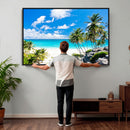 Tropical Beach Wall Art Canvas Print, Palm Tree Ocean by MyGreatCanvas | Canvas Wall Art Prints | Photo Prints & Wall Decor