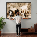 Western Longhorn Herd Wall Art Canvas Print, Sepia Texas by MyGreatCanvas | Canvas Wall Art Prints | Photo Prints & Wall Decor