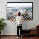 Frosted Fern Wall Art Canvas Print, Soft Winter Botanical by MyGreatCanvas | Canvas Wall Art Prints | Photo Prints & Wall Decor
