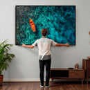 Turquoise Ocean Boat Wall Art Canvas Print by MyGreatCanvas | Canvas Wall Art Prints | Photo Prints & Wall Decor