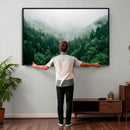 Misty Pine Forest Wall Art Canvas Print, Foggy Evergreen by MyGreatCanvas | Canvas Wall Art Prints | Photo Prints & Wall Decor