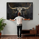 Rustic Longhorn Bull Wall Art Canvas Print – Vintage Western by MyGreatCanvas | Canvas Wall Art Prints | Photo Prints & Wall Decor