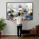 Large Abstract Flowers Wall Art Canvas Print – Gold and Blue by MyGreatCanvas | Canvas Wall Art Prints | Photo Prints & Wall Decor