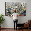 Abstract Floral Wall Art Canvas Print – Gold and Blue by MyGreatCanvas | Canvas Wall Art Prints | Photo Prints & Wall Decor