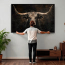Vintage Longhorn Bull Wall Art Canvas Print – Rustic Western by MyGreatCanvas | Canvas Wall Art Prints | Photo Prints & Wall Decor