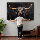 Abstract Longhorn Bull Wall Art Canvas Print – Rustic by MyGreatCanvas | Canvas Wall Art Prints | Photo Prints & Wall Decor