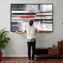 Gray Red Abstract Wall Art Canvas Print, Modern Abstract by MyGreatCanvas | Canvas Wall Art Prints | Photo Prints & Wall Decor