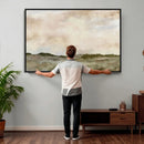 Muted Watercolor Hill Landscape Print — Beige Taupe Cloudy by MyGreatCanvas | Canvas Wall Art Prints | Photo Prints & Wall Decor