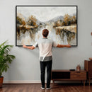 Neutral Abstract Lake Landscape Wall Art Canvas Print by MyGreatCanvas | Canvas Wall Art Prints | Photo Prints & Wall Decor