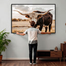 Texas Longhorn Bull Rustic Wall Art Canvas Print, Western by MyGreatCanvas | Canvas Wall Art Prints | Photo Prints & Wall Decor