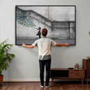 Banksy Girl with Butterflies Street Art Wall Art Canvas by MyGreatCanvas | Canvas Wall Art Prints | Photo Prints & Wall Decor