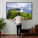 Coastal Lighthouse Wall Art Canvas Print, Cliffside Ocean by MyGreatCanvas | Canvas Wall Art Prints | Photo Prints & Wall Decor