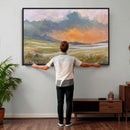 Mountain Sunset Wall Art Canvas Print Vintage Landscape by MyGreatCanvas | Canvas Wall Art Prints | Photo Prints & Wall Decor