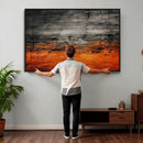Black Orange Abstract Wall Art Canvas Print Modern Textured by MyGreatCanvas | Canvas Wall Art Prints | Photo Prints & Wall Decor