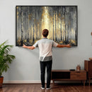Abstract Birch Forest Wall Art Canvas Print – Modern Gold by MyGreatCanvas | Canvas Wall Art Prints | Photo Prints & Wall Decor