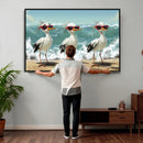 Funny Seagull Wall Art Canvas Print Beach Birds With by MyGreatCanvas | Canvas Wall Art Prints | Photo Prints & Wall Decor