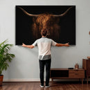 Highland Cow Wall Art Canvas Print – Moody Dark Rustic by MyGreatCanvas | Canvas Wall Art Prints | Photo Prints & Wall Decor