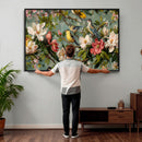 Vintage Birds and Flowers Wide Wall Art: Extra Large by MyGreatCanvas | Canvas Wall Art Prints | Photo Prints & Wall Decor