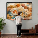 Geometric Boho Abstract Wall Art Canvas Print, Orange Blue by MyGreatCanvas | Canvas Wall Art Prints | Photo Prints & Wall Decor