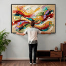Geometric Abstract Wall Art Canvas Print, Orange Blue by MyGreatCanvas | Canvas Wall Art Prints | Photo Prints & Wall Decor