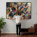 Geometric Abstract Wall Art Canvas Print, Orange Blue by MyGreatCanvas | Canvas Wall Art Prints | Photo Prints & Wall Decor