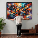Geometric Abstract Wall Art Canvas Print, Orange Blue by MyGreatCanvas | Canvas Wall Art Prints | Photo Prints & Wall Decor