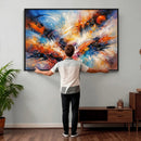 Lyrical Abstraction Wall Art Canvas Print, Orange Blue by MyGreatCanvas | Canvas Wall Art Prints | Photo Prints & Wall Decor