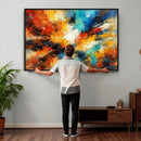 Lyrical Abstract Wall Art Canvas Print, Orange Blue Abstract by MyGreatCanvas | Canvas Wall Art Prints | Photo Prints & Wall Decor