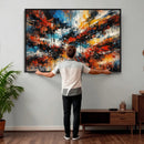 Lyrical Abstrac Wall Art Canvas Print, Orange Blue Abstract by MyGreatCanvas | Canvas Wall Art Prints | Photo Prints & Wall Decor