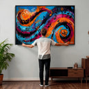 Geometric Abstract Wall Art Canvas Print, Orange Blue by MyGreatCanvas | Canvas Wall Art Prints | Photo Prints & Wall Decor