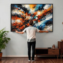 Geometric Abstract Wall Art Canvas Print, Orange Blue by MyGreatCanvas | Canvas Wall Art Prints | Photo Prints & Wall Decor