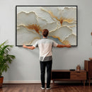 White Gold Floral Canvas Wall Art — Textured Flower Print | by MyGreatCanvas | Canvas Wall Art Prints | Photo Prints & Wall Decor