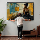 Elegant Woman Canvas Wall Art — Black Gold Gown Fashion by MyGreatCanvas | Canvas Wall Art Prints | Photo Prints & Wall Decor