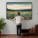 Wildflower Meadow Oil Painting Canvas — Daisy Lavender