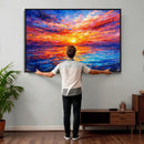Colorful Knife Ocean Sunset Canvas — Orange Pink Teal by MyGreatCanvas | Canvas Wall Art Prints | Photo Prints & Wall Decor