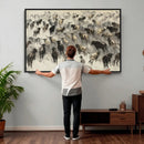 Cowboy Cattle Drive Canvas Wall Art, Western Longhorn Herd by MyGreatCanvas | Canvas Wall Art Prints | Photo Prints & Wall Decor