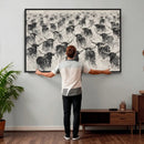 Texas Longhorn Drawing Canvas Wall Art, Western Cattle by MyGreatCanvas | Canvas Wall Art Prints | Photo Prints & Wall Decor