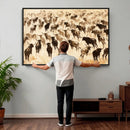 Texas Longhorn Sepia Canvas Wall Art, Western Cattle by MyGreatCanvas | Canvas Wall Art Prints | Photo Prints & Wall Decor