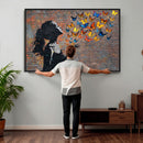 Urban Banksy Butterfly Girl Wall Art Canvas Print, Framed by MyGreatCanvas | Canvas Wall Art Prints | Photo Prints & Wall Decor