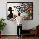 Banksy Butterfly Girl Wall Art Canvas Print, Framed Street by MyGreatCanvas | Canvas Wall Art Prints | Photo Prints & Wall Decor
