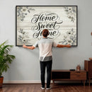 Home Sweet Home Wall Art Canvas Print, Floral Farmhouse by MyGreatCanvas | Canvas Wall Art Prints | Photo Prints & Wall Decor