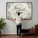 Home Sweet Home Wall Art Canvas Print, Floral Farmhouse by MyGreatCanvas | Canvas Wall Art Prints | Photo Prints & Wall Decor